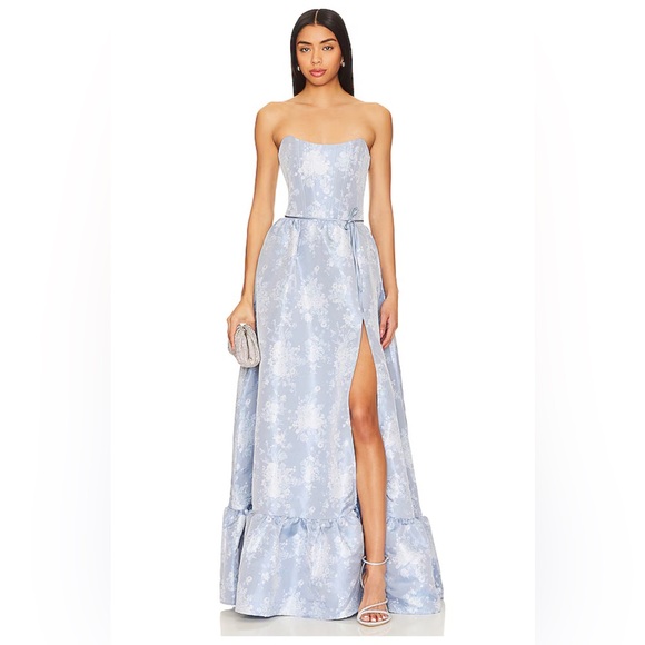 V. Chapman Dresses & Skirts - Charlotte Corset Gown in Denim Blue Windsor